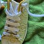 Ecko Red Women's Gold & White Monogram Trainers - Size 4 Image 2