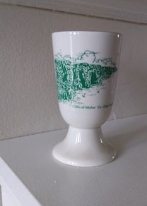 SALE------- The Cliffs of Moher Co. Clare , Wine Goblet : Vintage Carrigdhoun Pottery , Cork