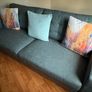 Blue 3 seater couch Image 3