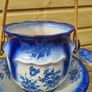 Antique Wash Stand with Jug, Wash Basin,  Bucket and Soap Dish Image 10