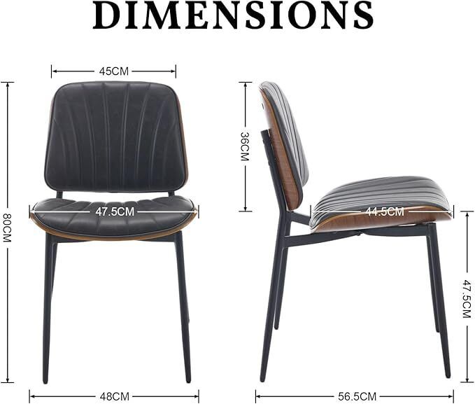 Set of 2 Faux Leather Dining Chairs Brown Grey White