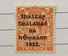 Ireland Thom Overprint Feb 1922 2d Orange