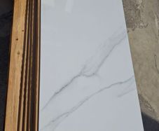 White marble effect porcelain tile Natural and polished 1200x600and 60x60