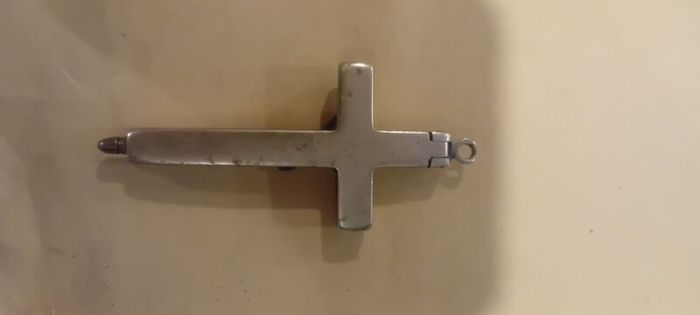 Antique Brass And Wood Crucifix