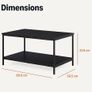 Coffee Table, Rectangular, with Bottom Shelf, Living Room, Center Table, Modern Style, Black, 50.5 x 80 x 42 cm Image 3
