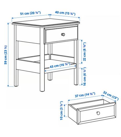 TYSSEDAL bedside table
