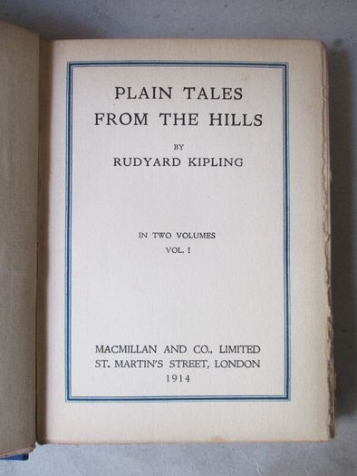 1914, Plain Tales From The Hills Vol.1 - Rudyard Kipling