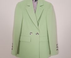 Topshop Pastel Green Double Breasted Tailored Blazer Jacket 6UK/34EU