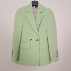 Topshop Pastel Green Double Breasted Tailored Blazer Jacket 6UK/34EU