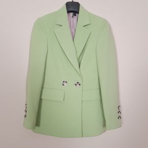 Topshop Pastel Green Double Breasted Tailored Blazer Jacket 6UK/34EU