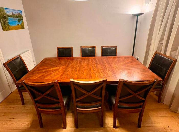 Dining table and 8 chairs