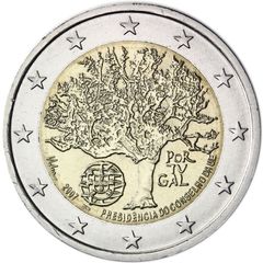 Portugal 2 Euro Commemorative Coin 2007 - Presidency of the Council of the EU. Uncirculated.
