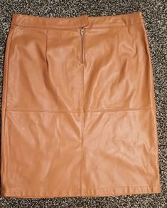 Tan Leather Skirt (L) Vero Moda