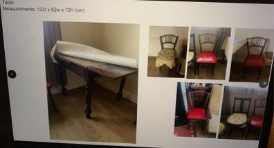 old style table and chairs