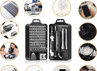 Precision Screwdriver Set, Professional Grade 115 in 1 Magnetic Repair Tool Kit for Electronics, Computer, iPhone, Laptop, Game Console, Watch, Eyeglasses, Modding, and DIY Projects Brand: Necamocu