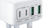 40W USB C Plug Fast Charge, UK 4-Port Multi USB Charger Plug Fast Charging Head for iPhone 17 16 15 14 13 12 11 Pro Max SE XS XR Plus, iPad, Samsung Galaxy,Dual USBC Power Adaptor Type C Wall Head