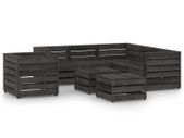8 Piece Garden Lounge Set Grey Impregnated Pinewood