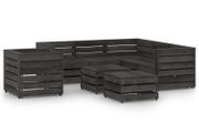 8 Piece Garden Lounge Set Grey Impregnated Pinewood