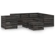 main image for ad 8 Piece Garden Lounge Set Grey Impregnated Pinewood