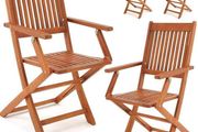 Set of 4 Garden Chair Sydney Acacia Wood Foldable Folding Chair High Back Garden Folding Chair