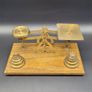 Antique Brass Postal Scales & Weights Warranted Accurate Desk Scales Image 2