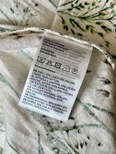 H&M linen mix dress (14) new