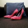 Pink 4" Snakeskin Effect Heels Image 3