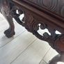 mahogany coffee table with beige marble top Image 10