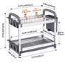 Brand New 2-Tier Dish Drainer with Utensil & Cup Holders Drip Tray Image 2