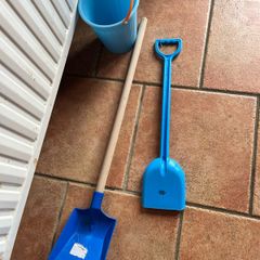 Kids shovels x 2 and bucket