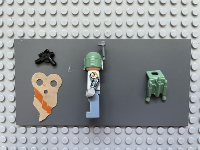 lego Star Wars sw0977 cloud city Boba Fett minifigure- Pauldron, Helmet, Jet Pack, Printed Arms and Legs, Clone Head