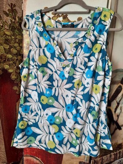 100% Linen MODA Sleeveless Top , UK 18 , Excellent Condition