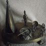 Victorian Brass Inkwell Desk Set - Military Theme - Lozenge Mark 13th January 1883 Image 5