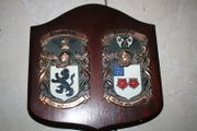 2 Personalized Double Irish Coat of Arms Knight Shield Plaque