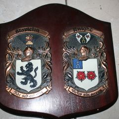 2 Personalized Double Irish Coat of Arms Knight Shield Plaque
