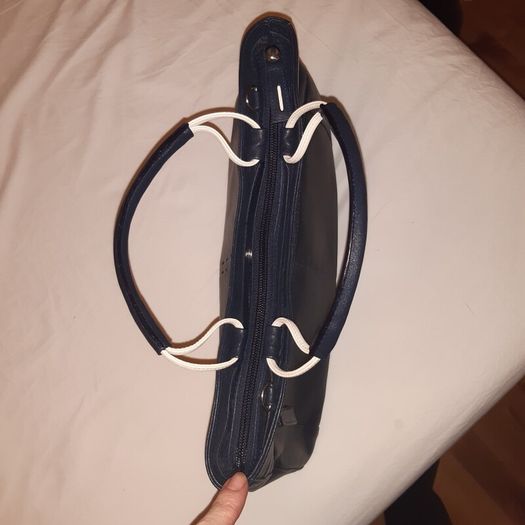 Tula handbag navy cream details