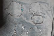 set of 5 silver bracelets