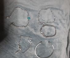 set of 5 silver bracelets