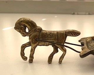 Mid Century Brass Horse & Cart Ornament
