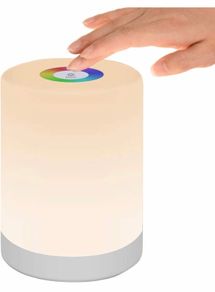LED Night Light, Smart Bedside Table Lamp, Touch Control, Dimmable, USB Rechargable, Portable, Color Changing RGB for Kids, Bedroom, Camping (Warm White)