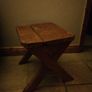 Bespoke once off, solid heavy X style side table Image 2