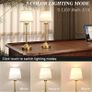2 Pack Cordless Table Lamps, Fabric Desk Lamp with Stepless Dimming & 3 Colour Temperatures, 6000mAh USB-C Rechargeable Battery, Touch Control Night Light for Bedroom, Desk, Cafe Image 3