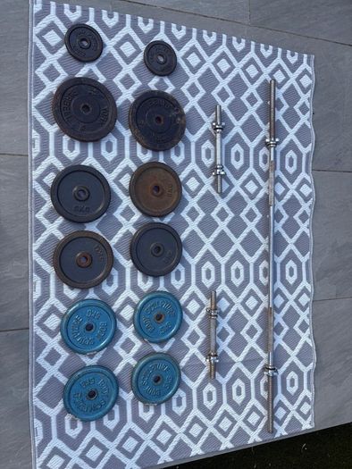 Cast iron barbell / weights set