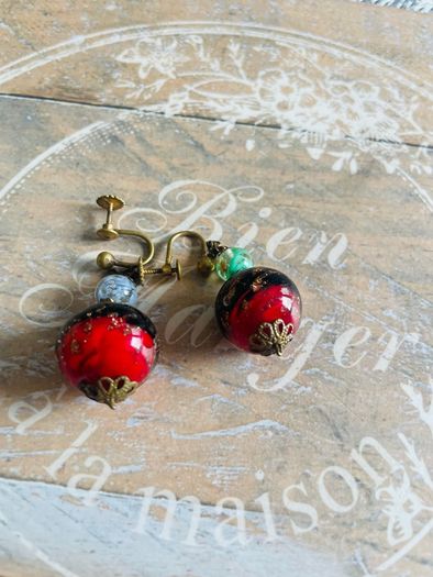 Murano glass screw on earrings