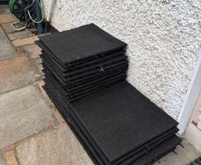 Black rubber tiles