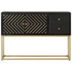 Sideboard Black and Gold 110x30x75 cm