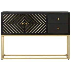 Sideboard Black and Gold 110x30x75 cm