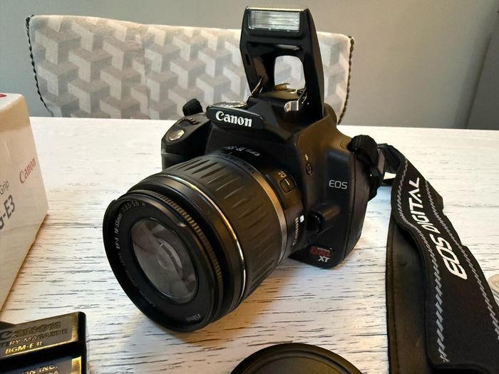 Canon EOS Rebel XT with 18-55mm lense and extras