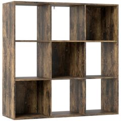 Nine-Cube Storage Shelf - Rustic Brown