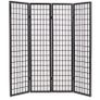 Folding 4-Panel Room Divider Japanese Style 160x170 cm Black Image 3